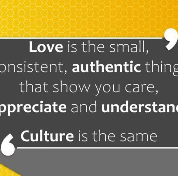 Love is the small, consistent things that show someone that you care.