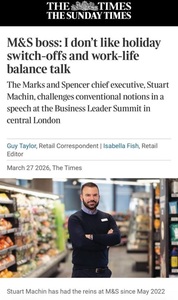 Marks & Spencer in hot water over leader's 'no work life balance' comments